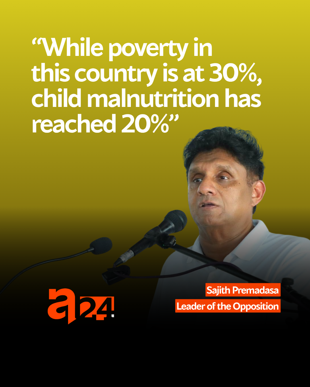 "While poverty in this country is at 30%, child malnutrition has reached 20%"