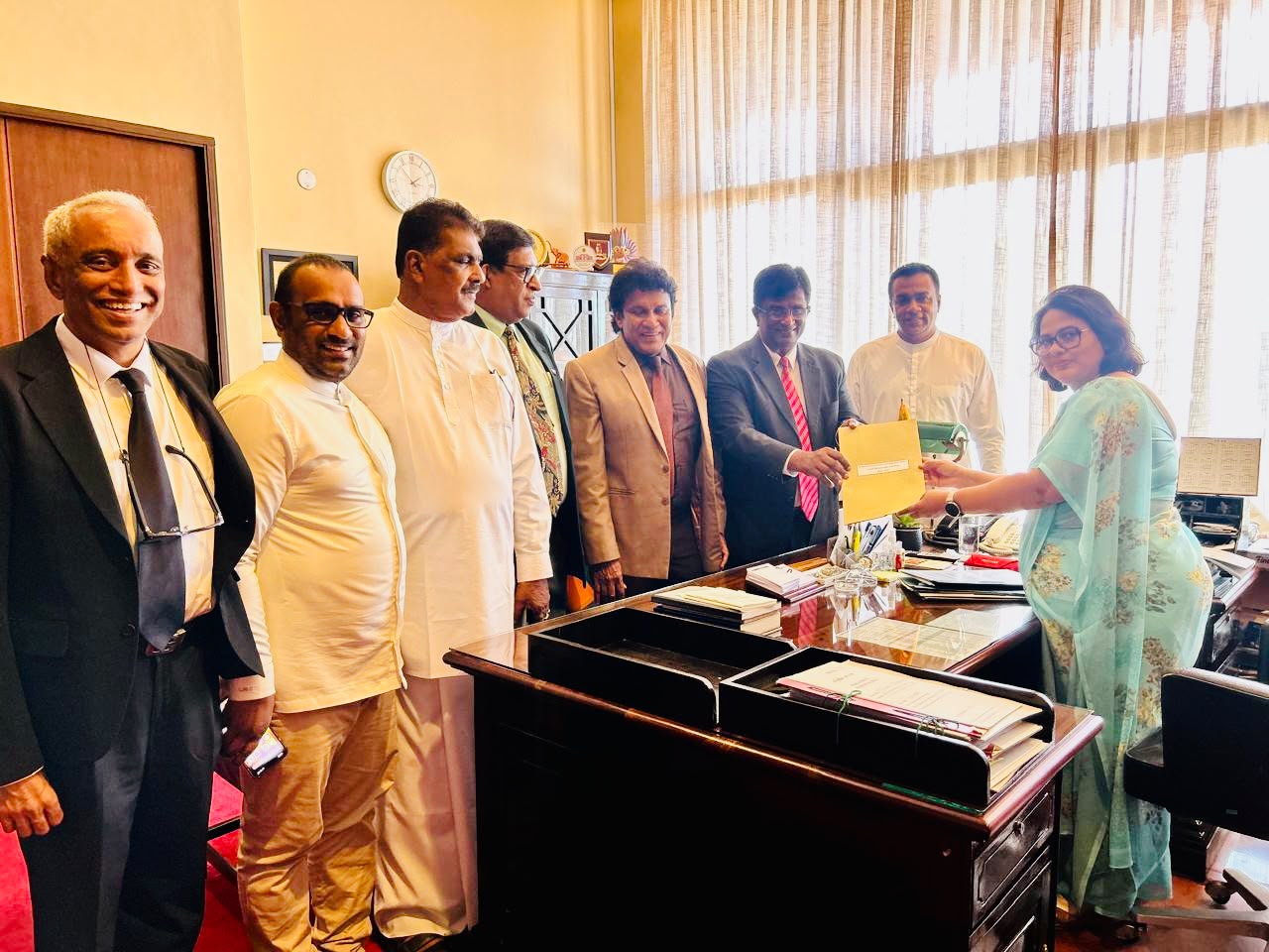 Opposition MPs have handed over a No Confidence Motion against Speaker Jagath Wickramaratne
