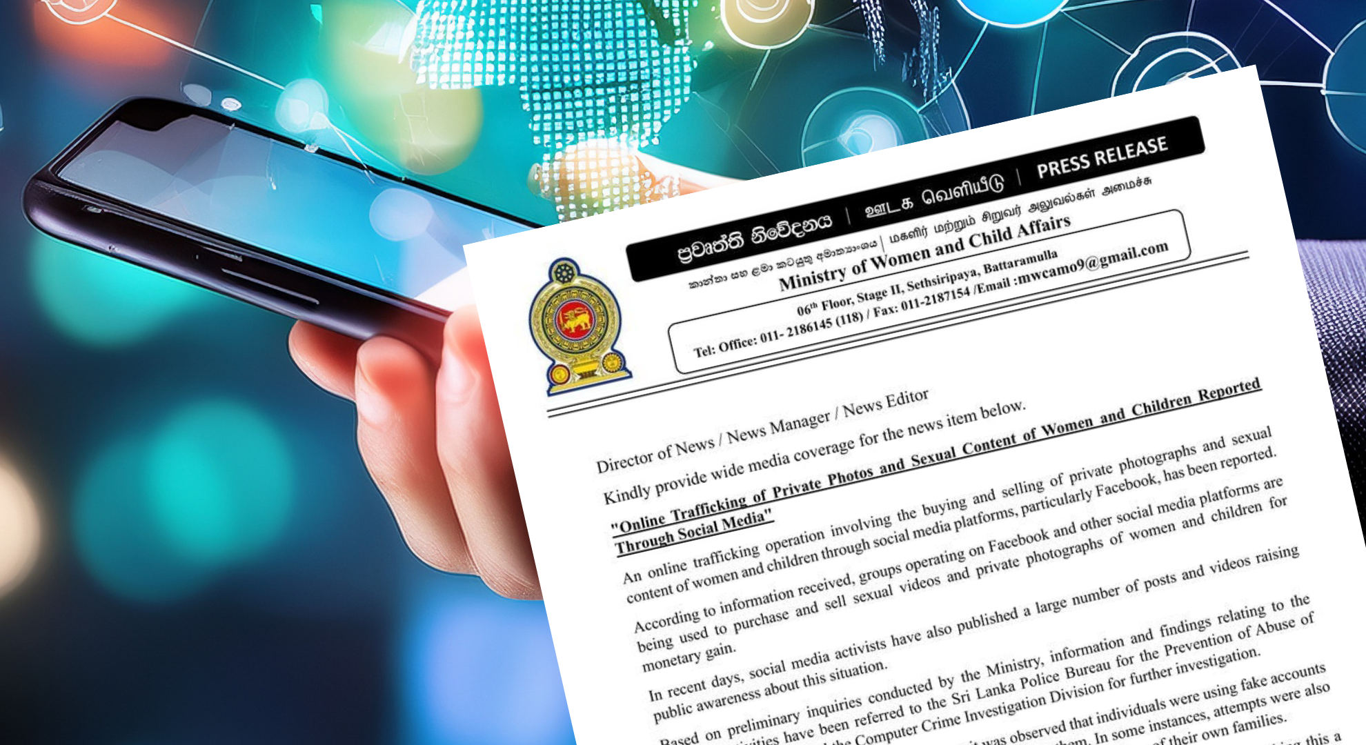 The government says its acting against social media groups trading private and sexual content involving women and children 