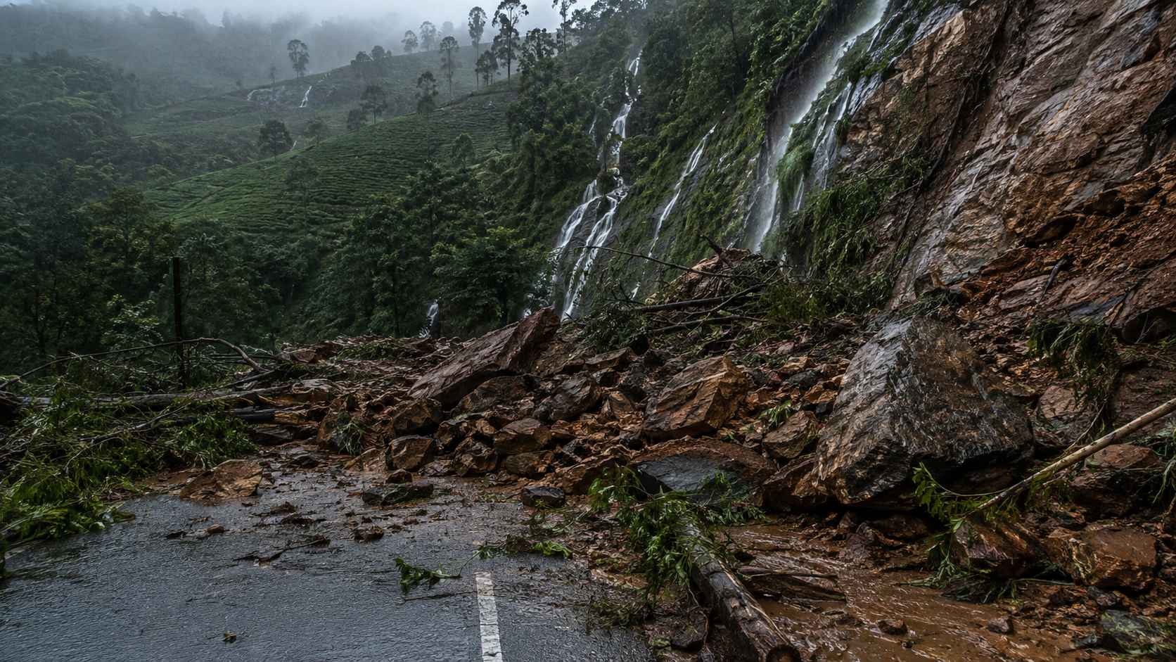 මධ්‍යම කඳුකරයට නායයෑම් සහ ගංවතුර අවදානමක් 